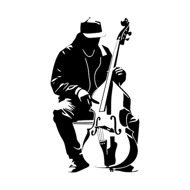 Vektor illustration der silhouette eines musikers