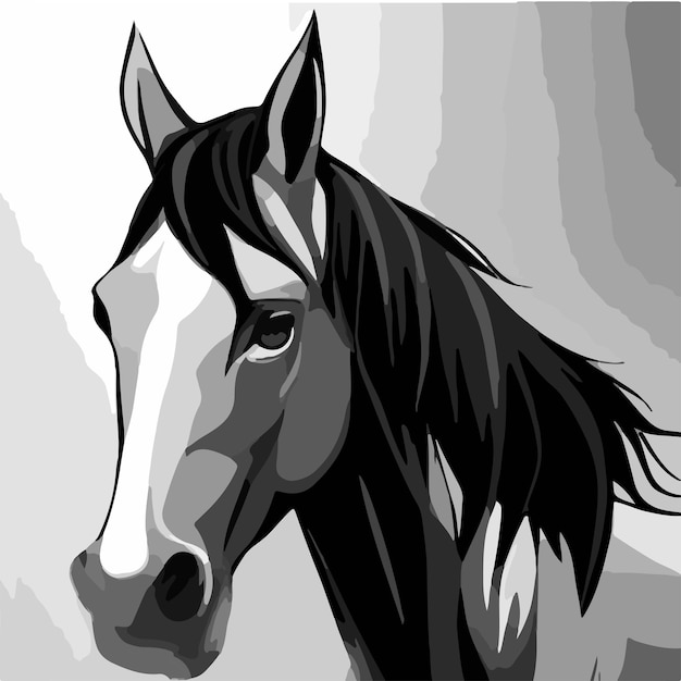 Illustration der Silhouette eines Pferdegesichts