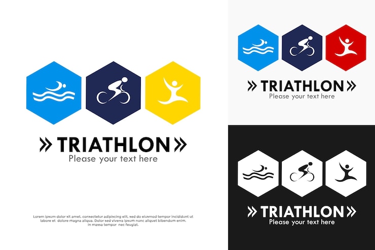 Vektor illustration der vorlage für das logo des triathlon-symbols