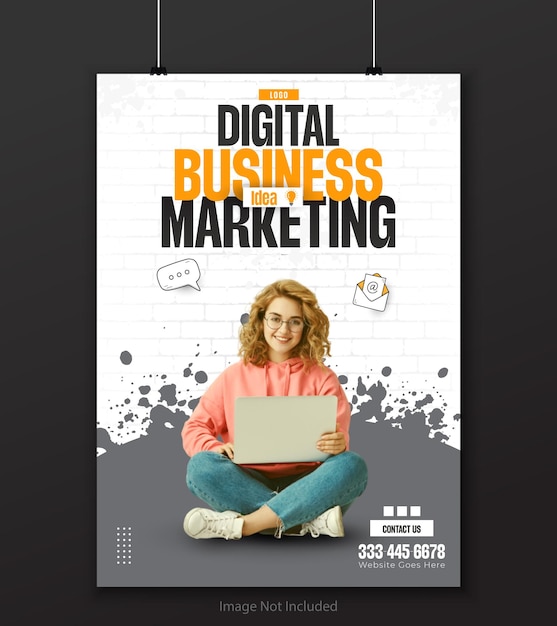 Illustration der vorlage für digitales business-marketing-plakat