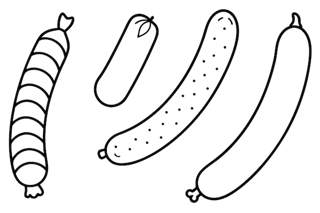 Illustration der Wurstlinie, geschmackvolles Fleisch und Delikatesse-Design