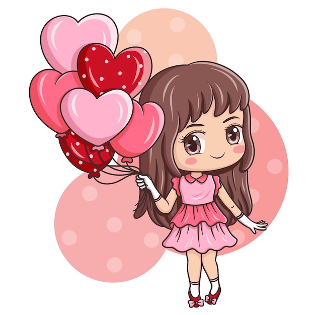Illustration der zeichentrickfigur am valentinstag