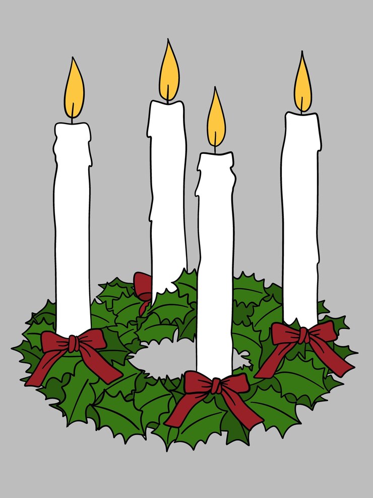 Vektor illustration des adventskranzvektors