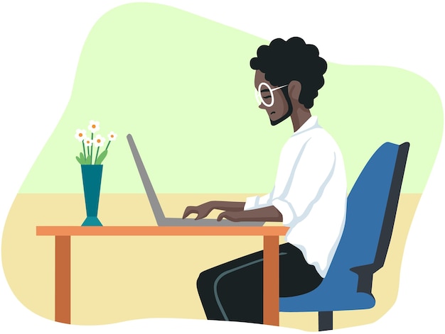 Illustration des Arbeitsplatzes von Büroangestellten