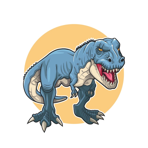 Illustration des blauen Tirannosaurier-Rex-Vektordesigns