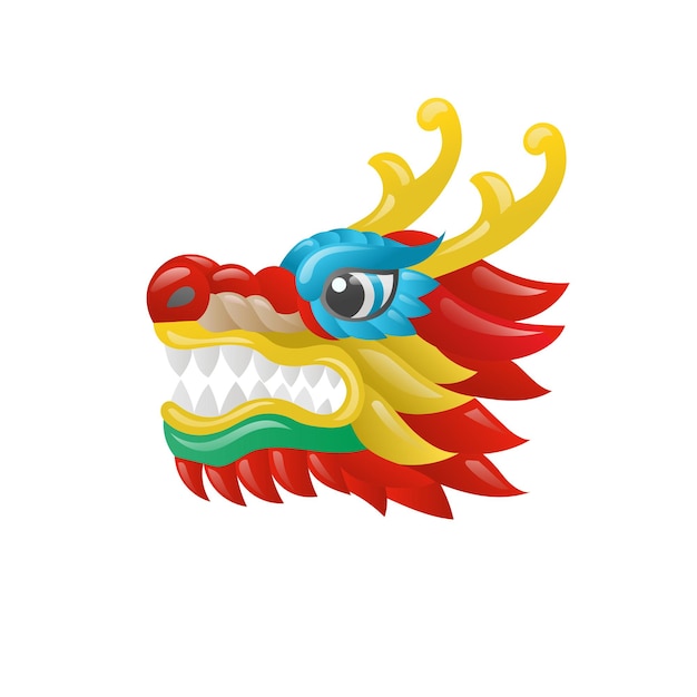 Illustration des chinesischen bunten Drachenkopfes