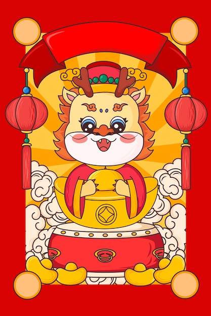 Illustration des chinesischen lunar new year drachen