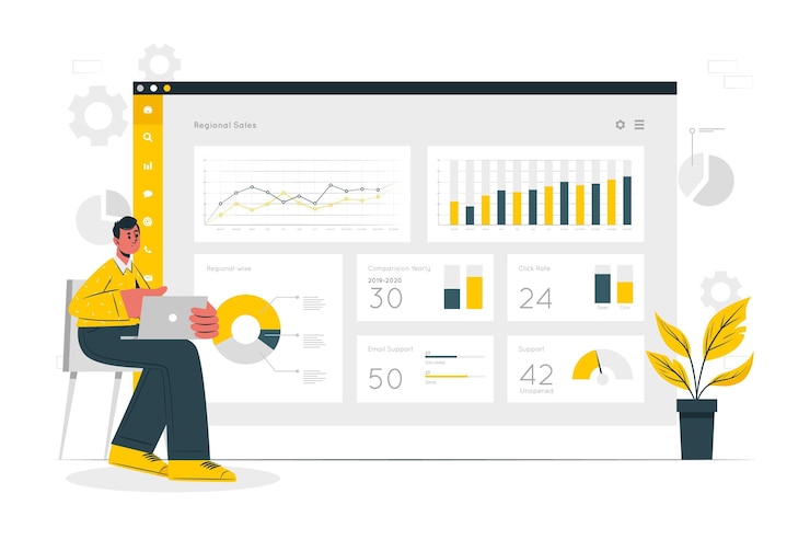 Vektor illustration des dashboard-konzepts