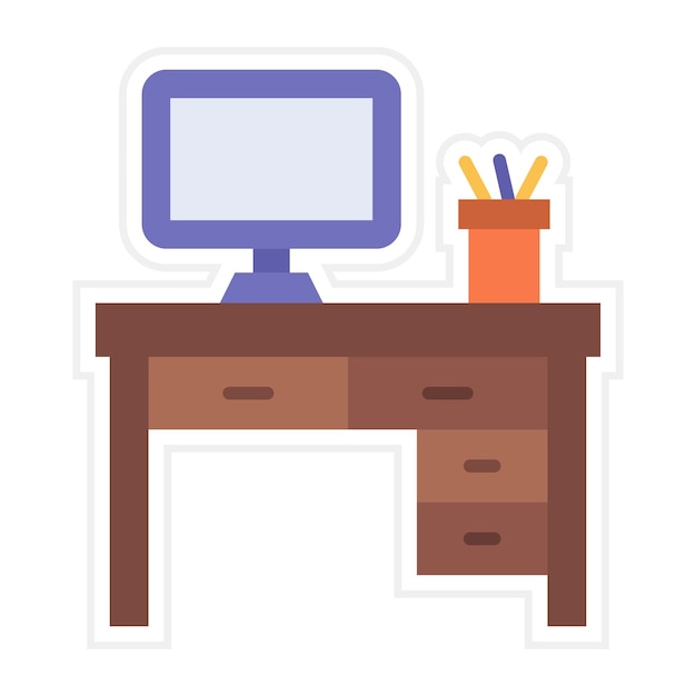 Illustration des Desktop-Flachtisches