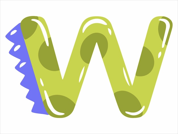 Vektor illustration des dinosaurier-alphabet-buchstaben w