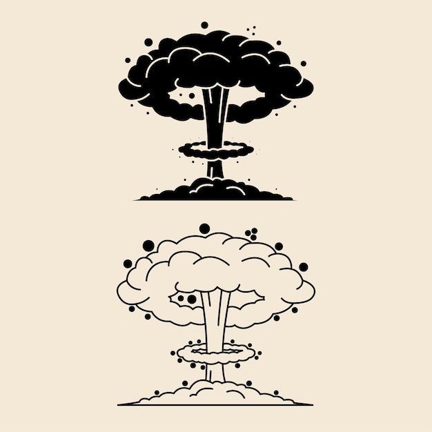 Illustration des Explosionsvektors einer Atombombe