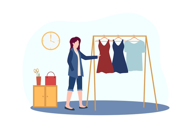 Illustration des Fashionsdesigners Flat