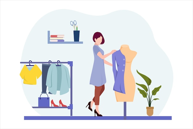Illustration des Fashionsdesigners Flat