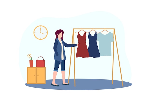 Illustration des Fashionsdesigners Flat