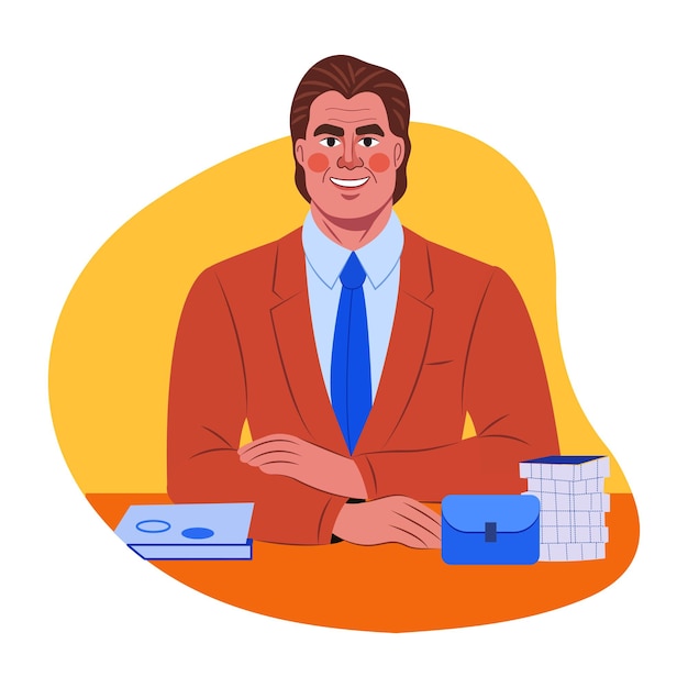 Illustration des Finanzberaters im flachen Stil