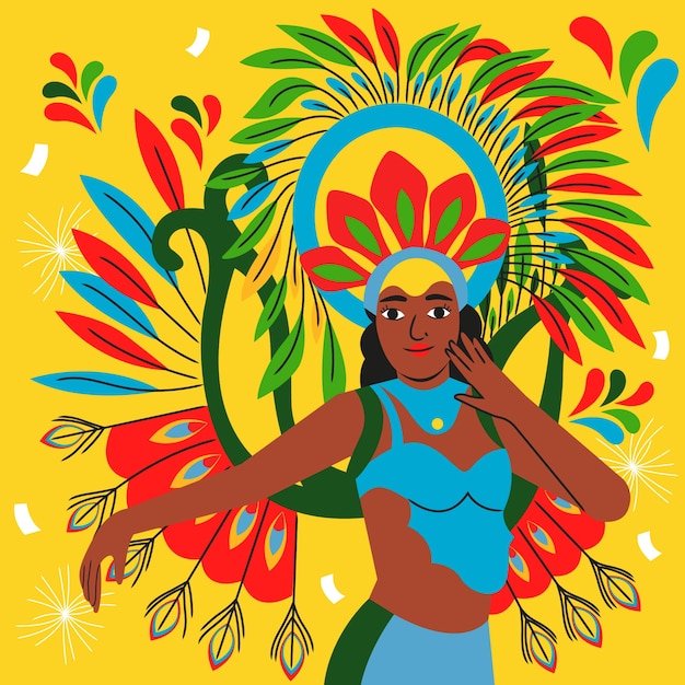 Vektor illustration des flachen karnevals von barranquilla