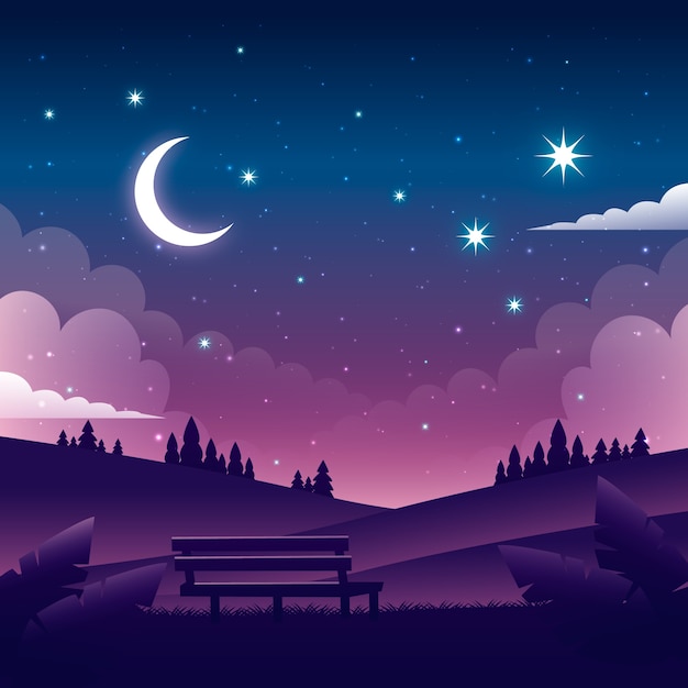 Illustration des gradienten Nachthimmels