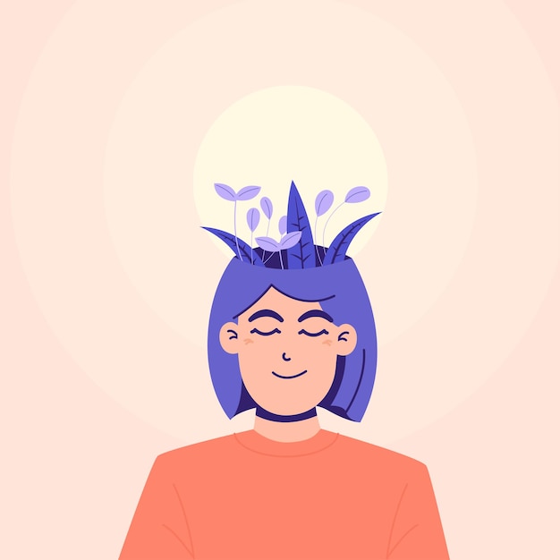 Illustration des guten Konzepts der psychischen Gesundheit der Frauen