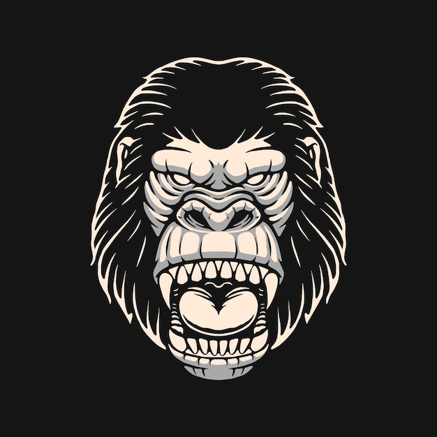 Vektor illustration des handgezeichneten gorillakopfes
