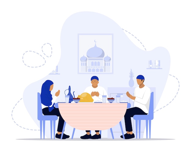 Vektor illustration des iftar-konzepts