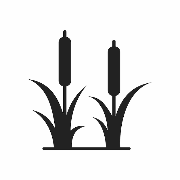 Vektor illustration des ikonen des flachen schilfgrasses