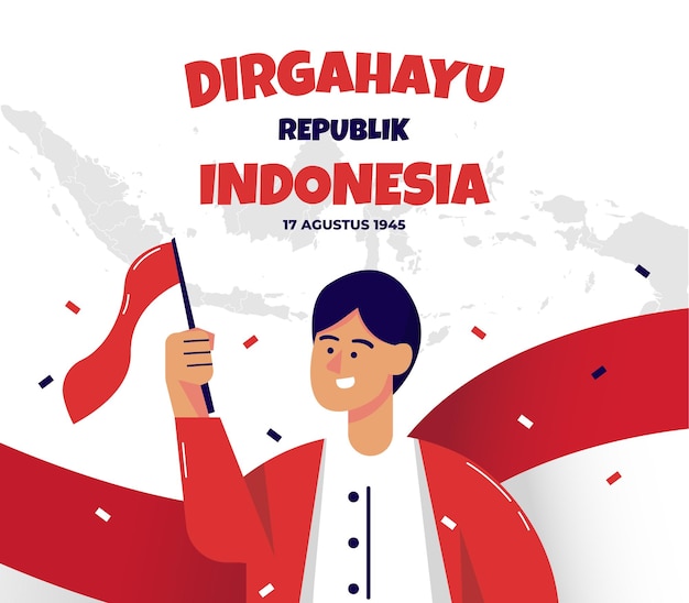 Illustration des indonesischen unabhängigkeitstags