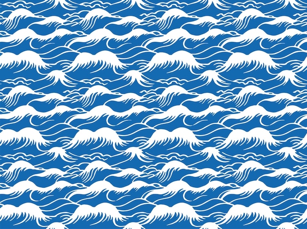 Illustration des japanischen Wellenmusters