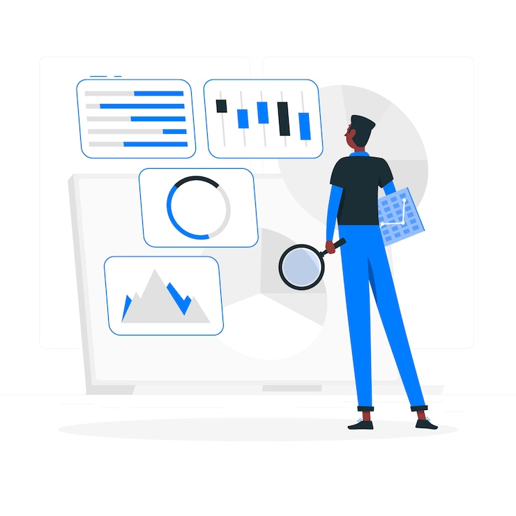 Vektor illustration des konzepts der setup-analyse
