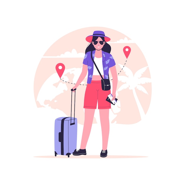 Illustration des Konzepts des Reisetourismus