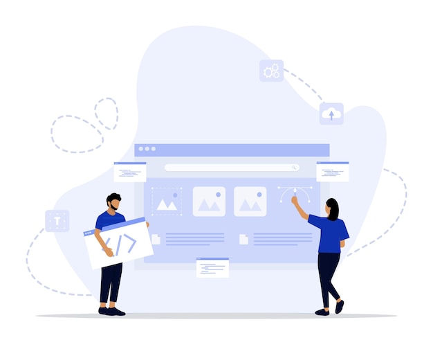 Illustration des Konzepts des Website-Erstellers