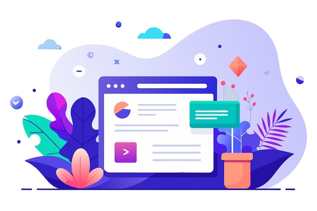 Illustration des modernen Webseiten-Interface-Designs