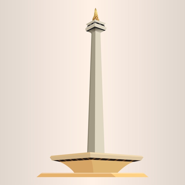 Vektor illustration des nationaldenkmals monas tower jakarta indonesien