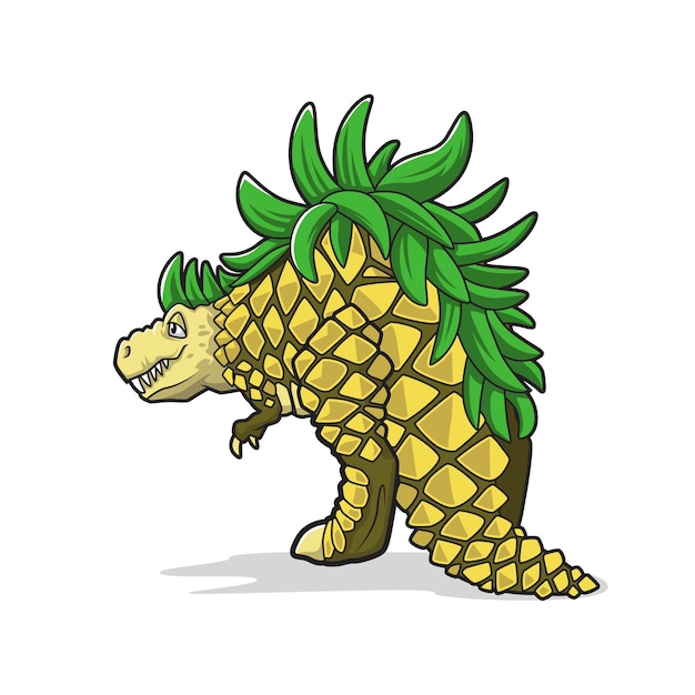 Illustration des niedlichen ananas-saurus-vektordesigns