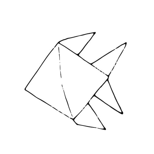 Vektor illustration des origami-papiertiers. clipart-fisch