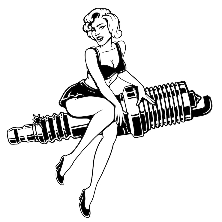 Vektor illustration des pin-up-girl-vektors