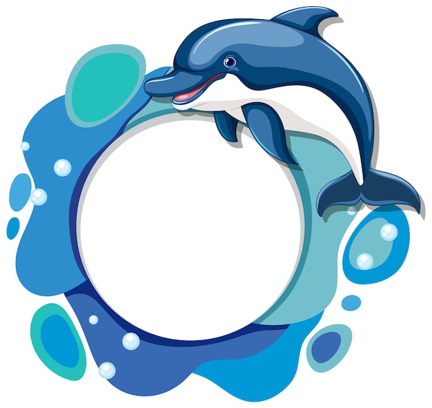 Illustration des rahmenbildes joyful dolphin circle