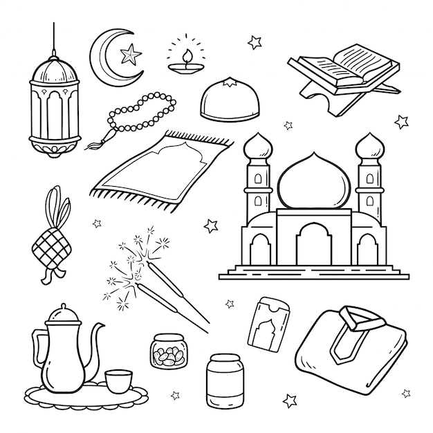 Illustration des ramadan-gekritzels