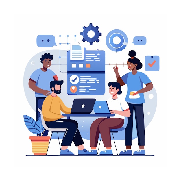 Illustration des Schwarzen-Teams