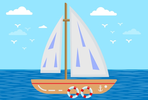 Illustration des Segelbootskonzepts stilvoll und wunderschön