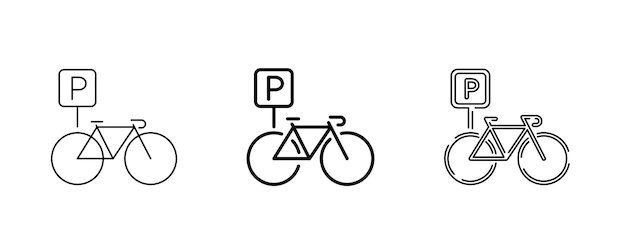 Illustration des symbolsatzes für die fahrradparklinie