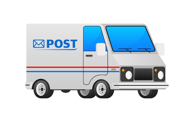 Illustration des transportvektors des modernen postdienstes für postlieferungen