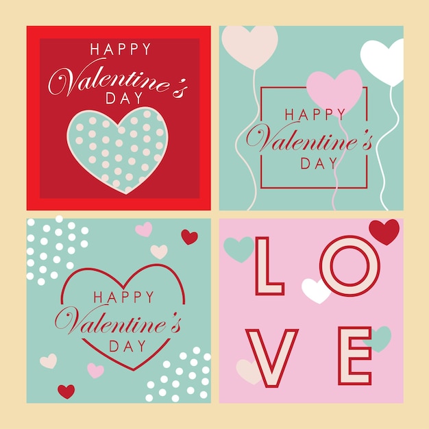 Illustration des Valentinskartenpakets