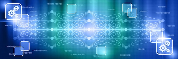 Illustration des vektorkonzepts des neuronalen netzwerks