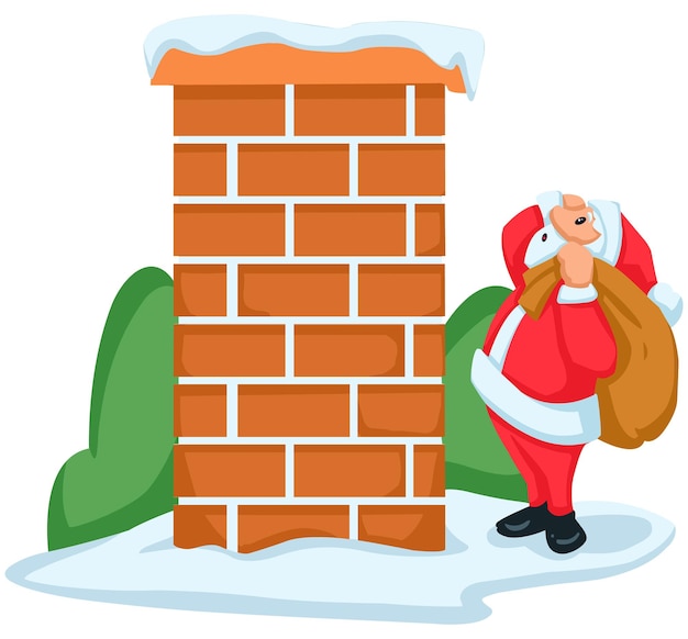 Illustration des weihnachtsmannes mit geschenken feiertag weihnachtsfeiertag