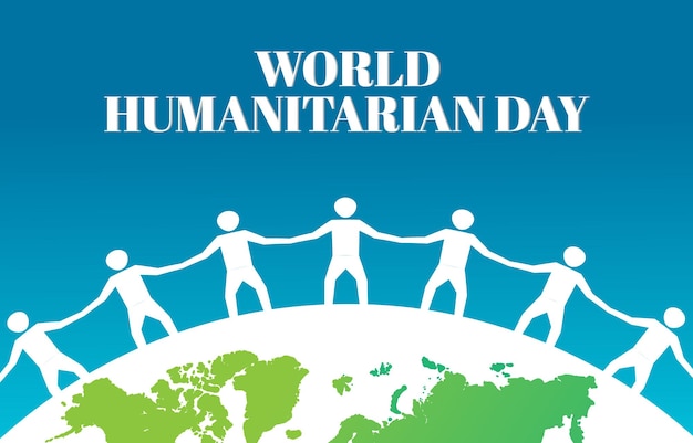 Vektor illustration des world humanitarian day template design geeignet für poster hintergrund grußkarte