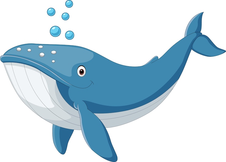 Vektor illustration des zeichentrickfilms blauwale