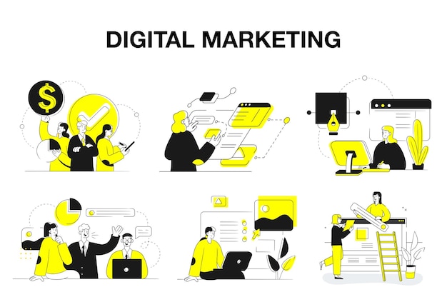 Illustration einer digitalen Marketingstrategie