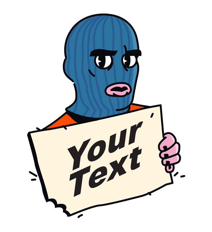 Illustration einer Figur, die eine Maske trägt Aufkleber einer Zeichentrickfigur