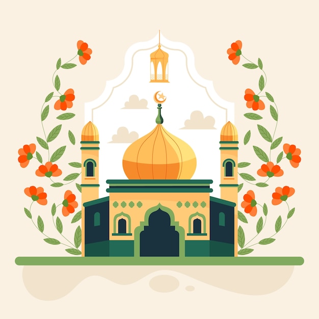 Illustration einer flachen Moschee