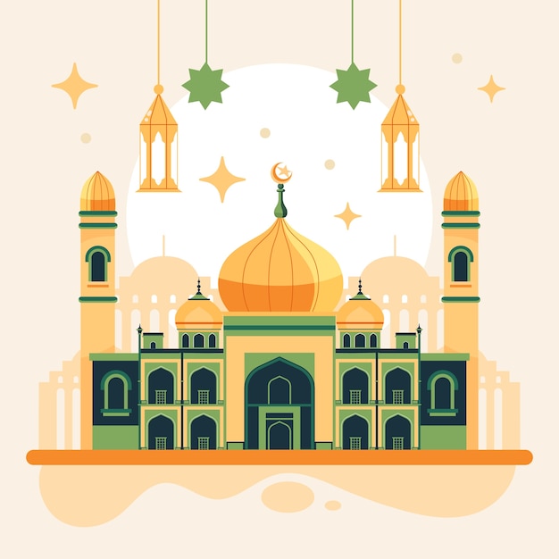 Illustration einer flachen Moschee